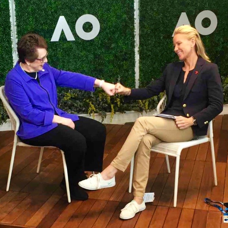Interviewing Billie Jean King at Australian Open
