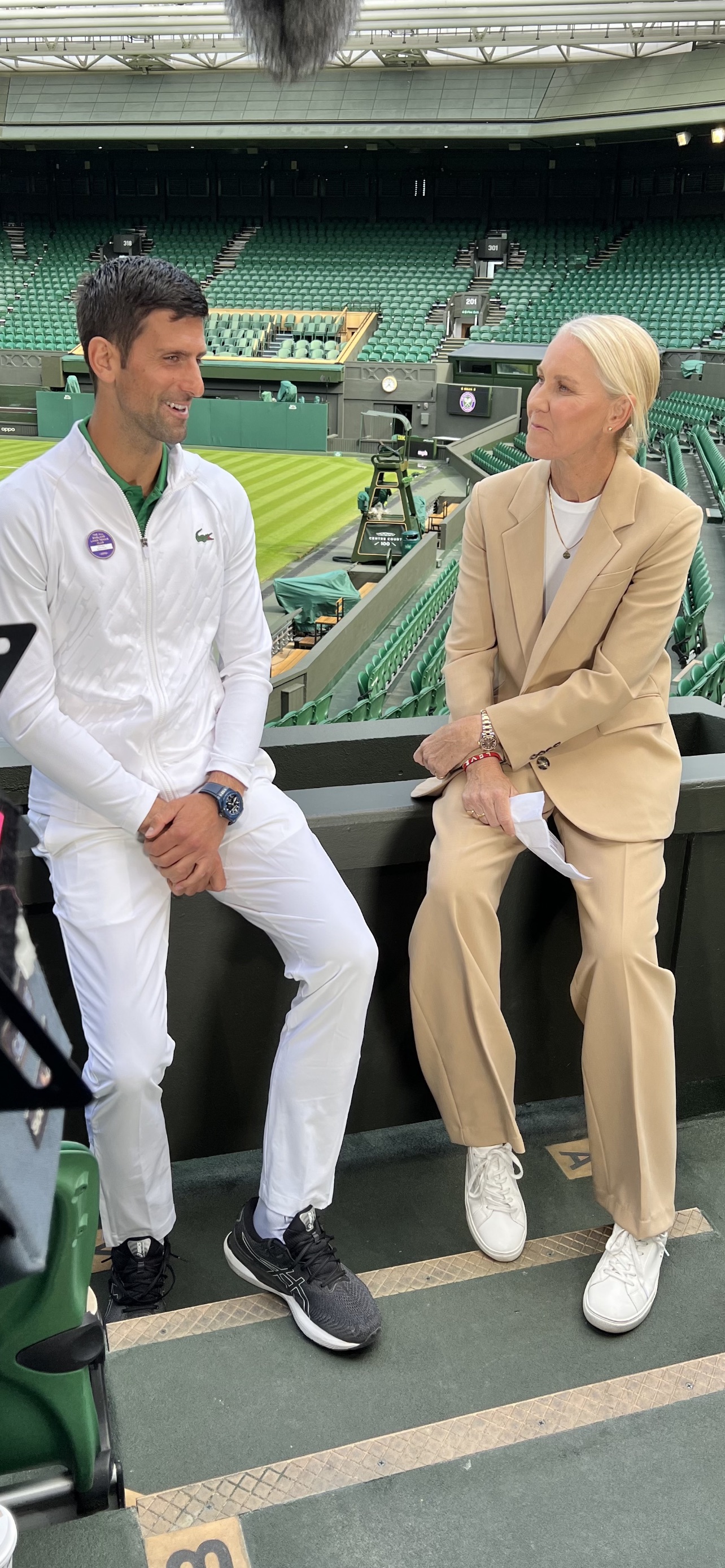 Interviewing Novak Djokovic at Wimbledon